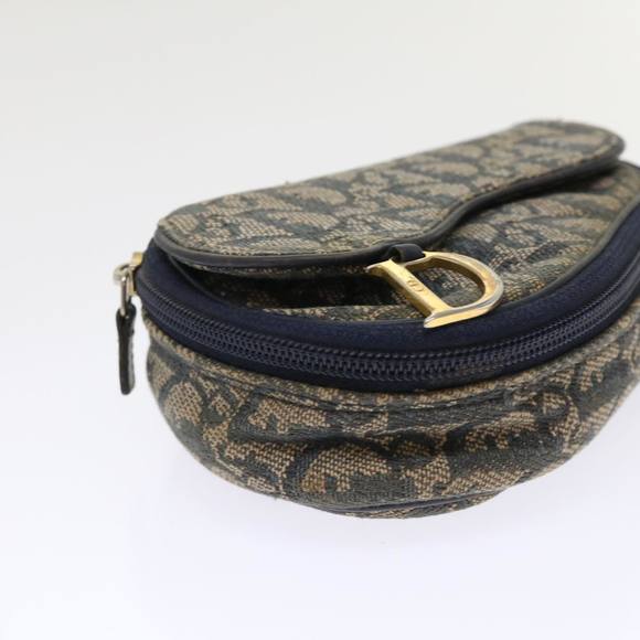 Christian Dior Trotter Canvas Saddle Pouch Navy Auth bs6504 - Picture 15 of 16